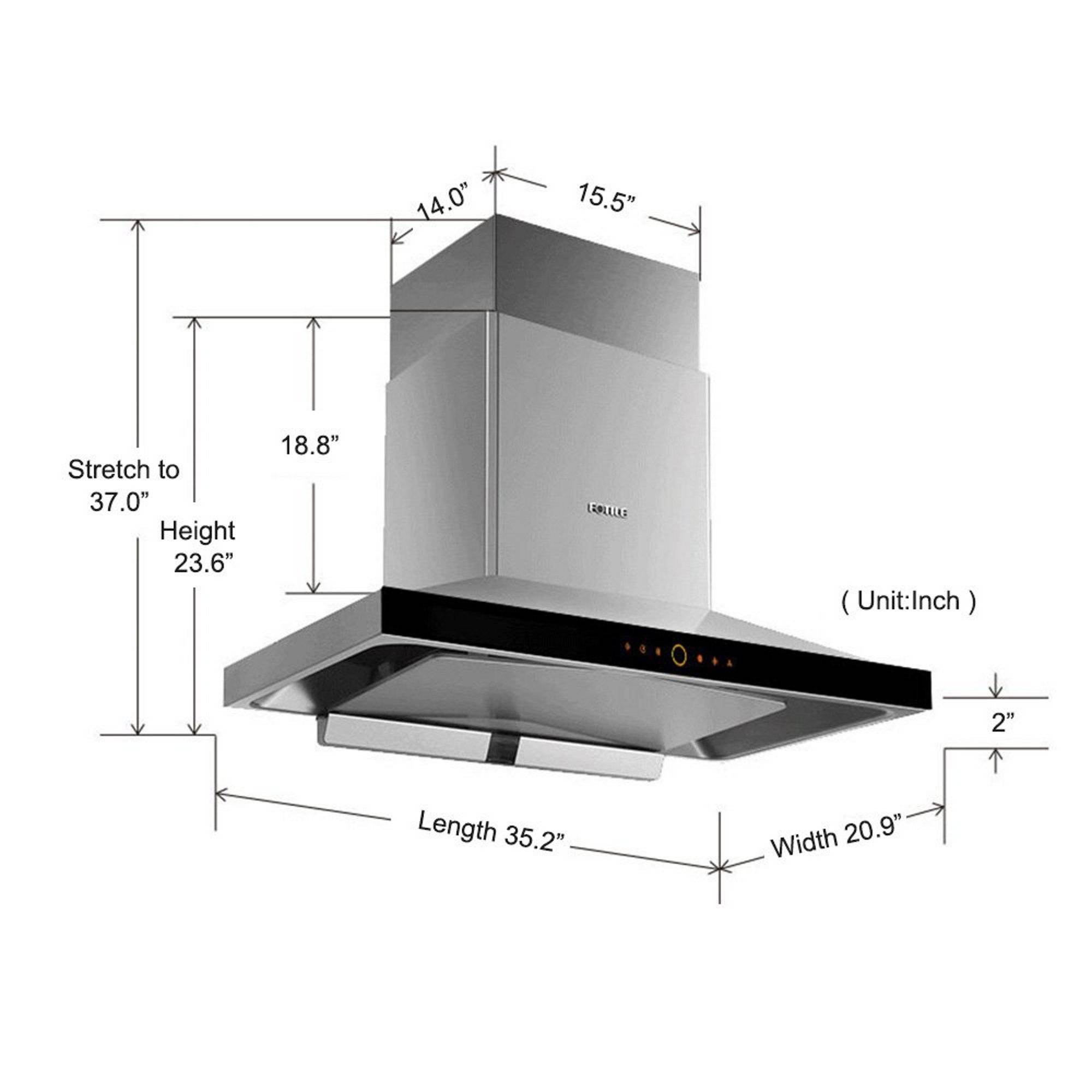 Hood range height