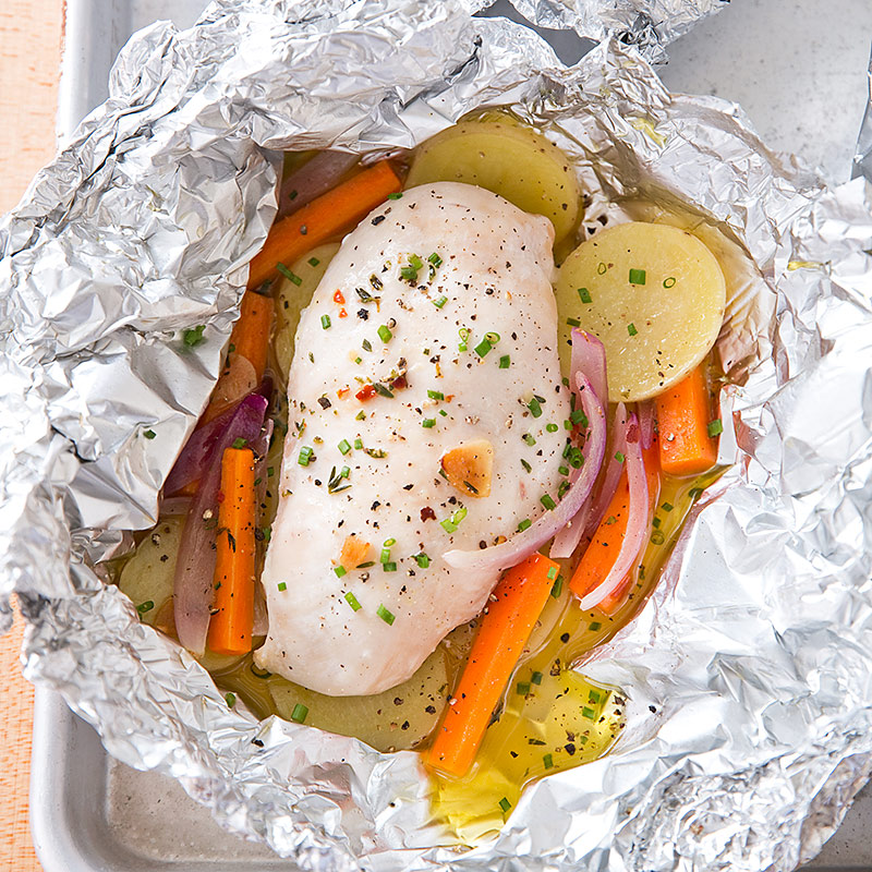 How long to cook chicken breast in tin foil