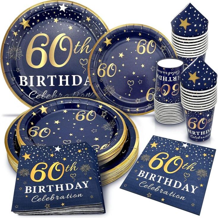 60th birthday party tableware