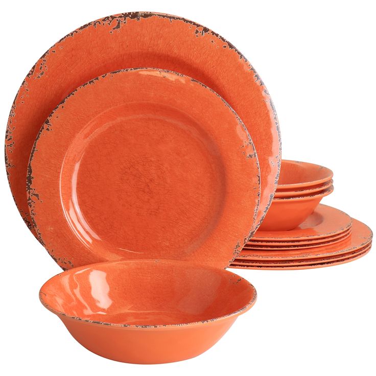 orange tableware set