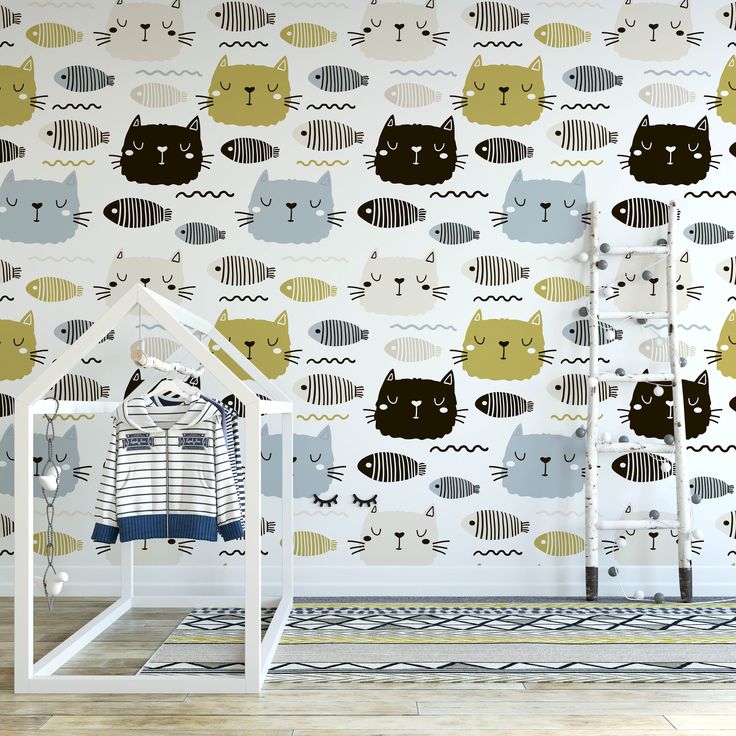 Cat Nursery Wallpaper