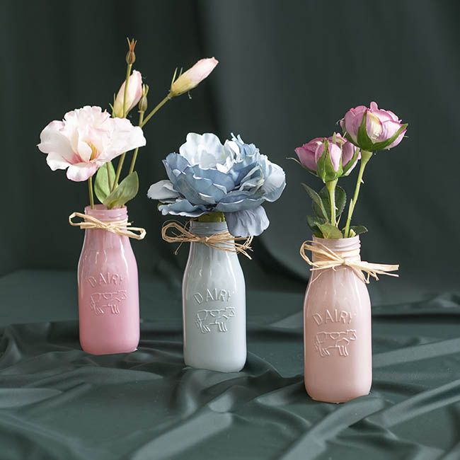 spray painted glass vases