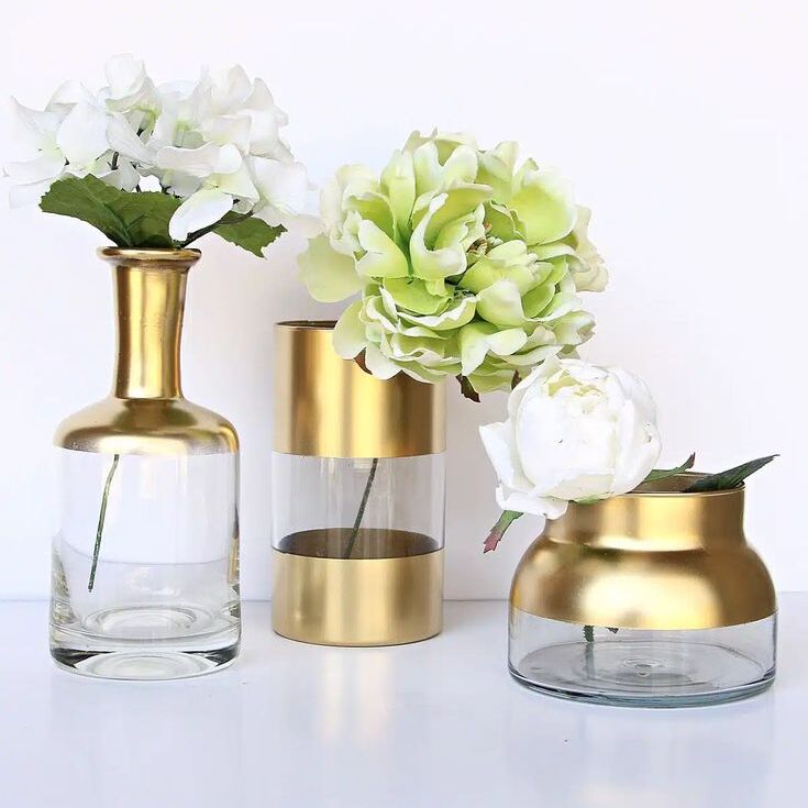 DIY Gold Glass Vase