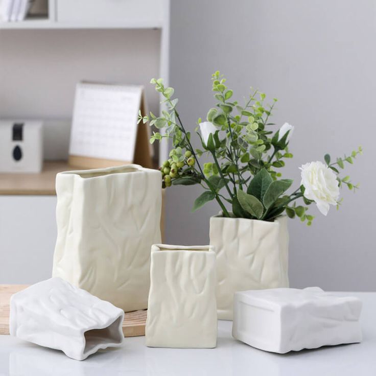 White Rectangular Vase