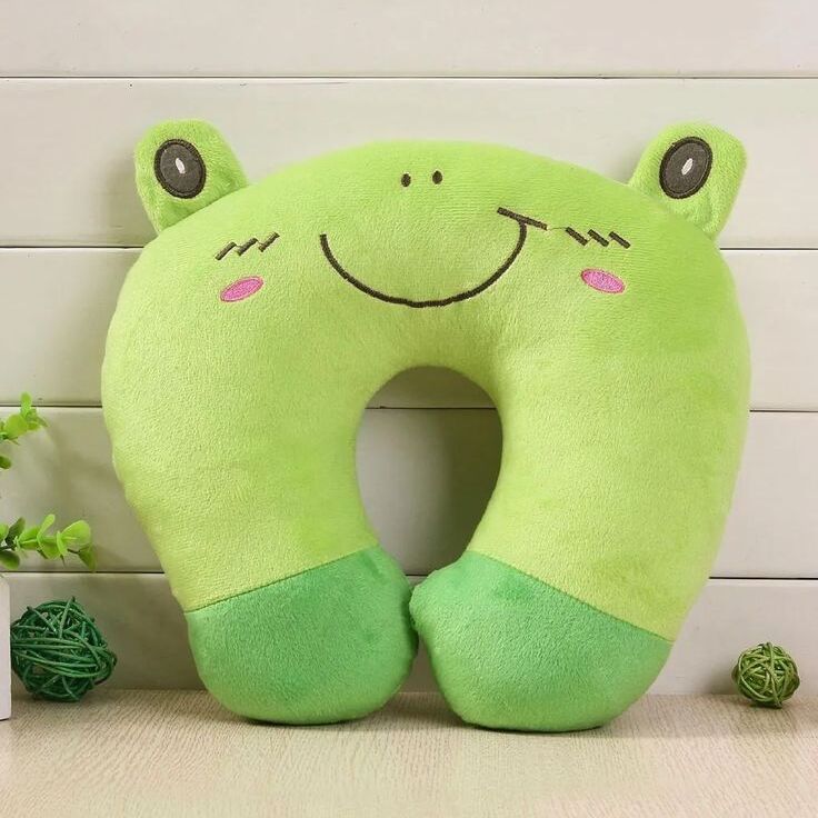 Frog U-shaped travel pillow