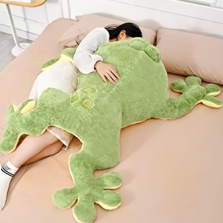 Frog plush pillow