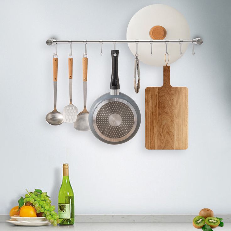 Wall-mounted pot rack