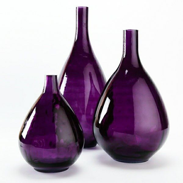 purple glass vase